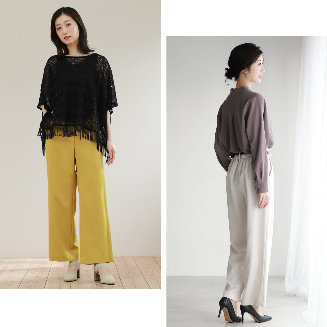 sankyo shokai [5%offクーポン]きれいに体型カバー ワイドパンツ