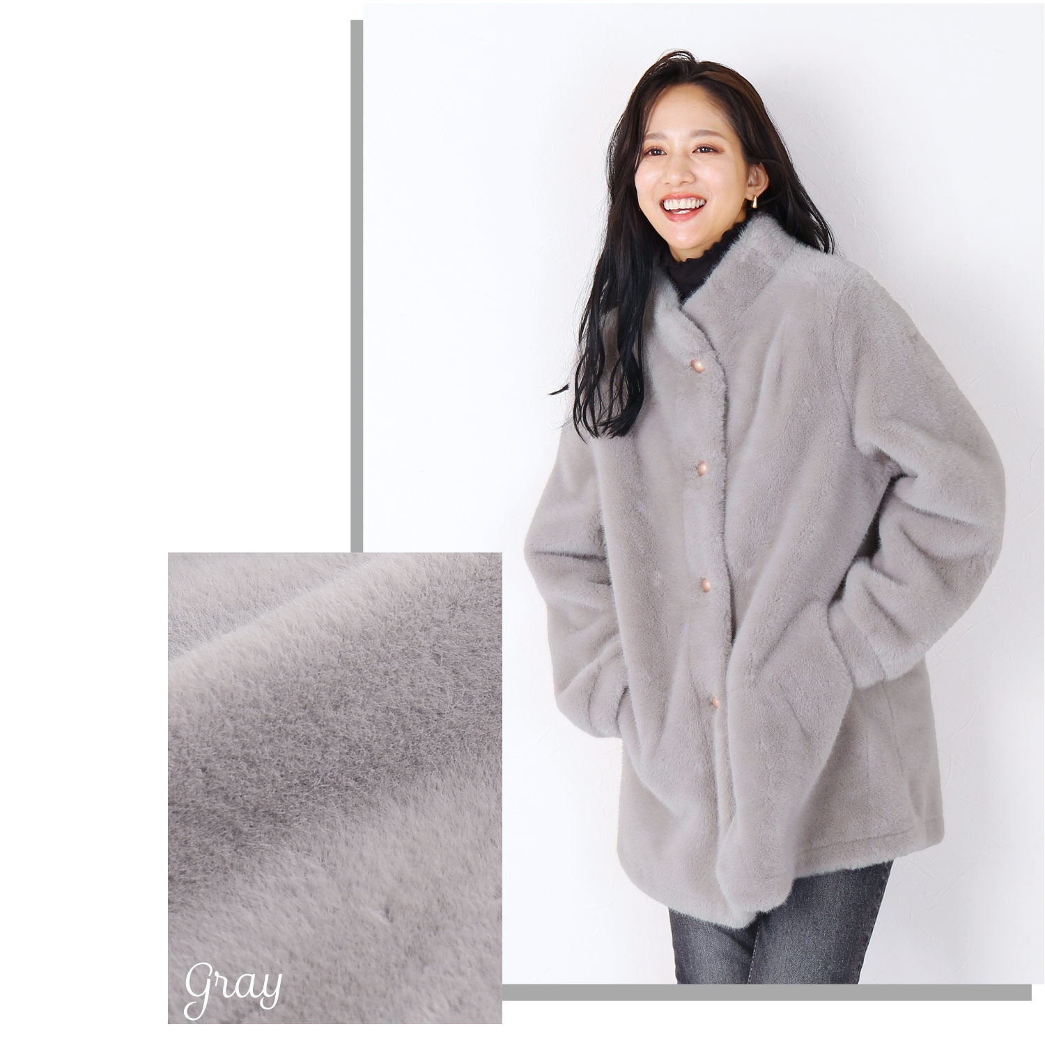 ライトグレー ファーコート フリーサイズ ライトグレー ファーコート フリーサイズ ライトグレー ファーコート