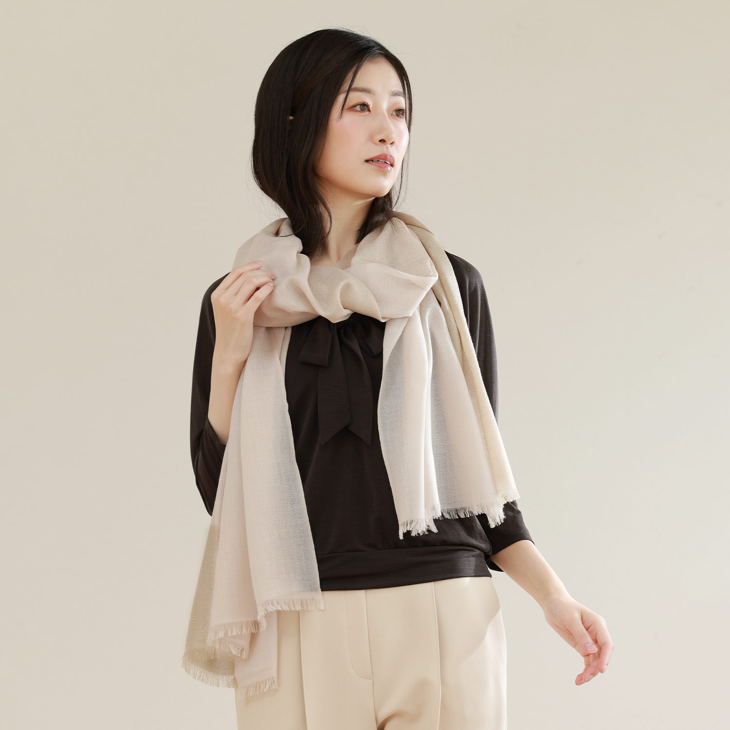 Filomo（フィローモ） ストール 薄手 春 春夏 大判 シルク調 ウール
