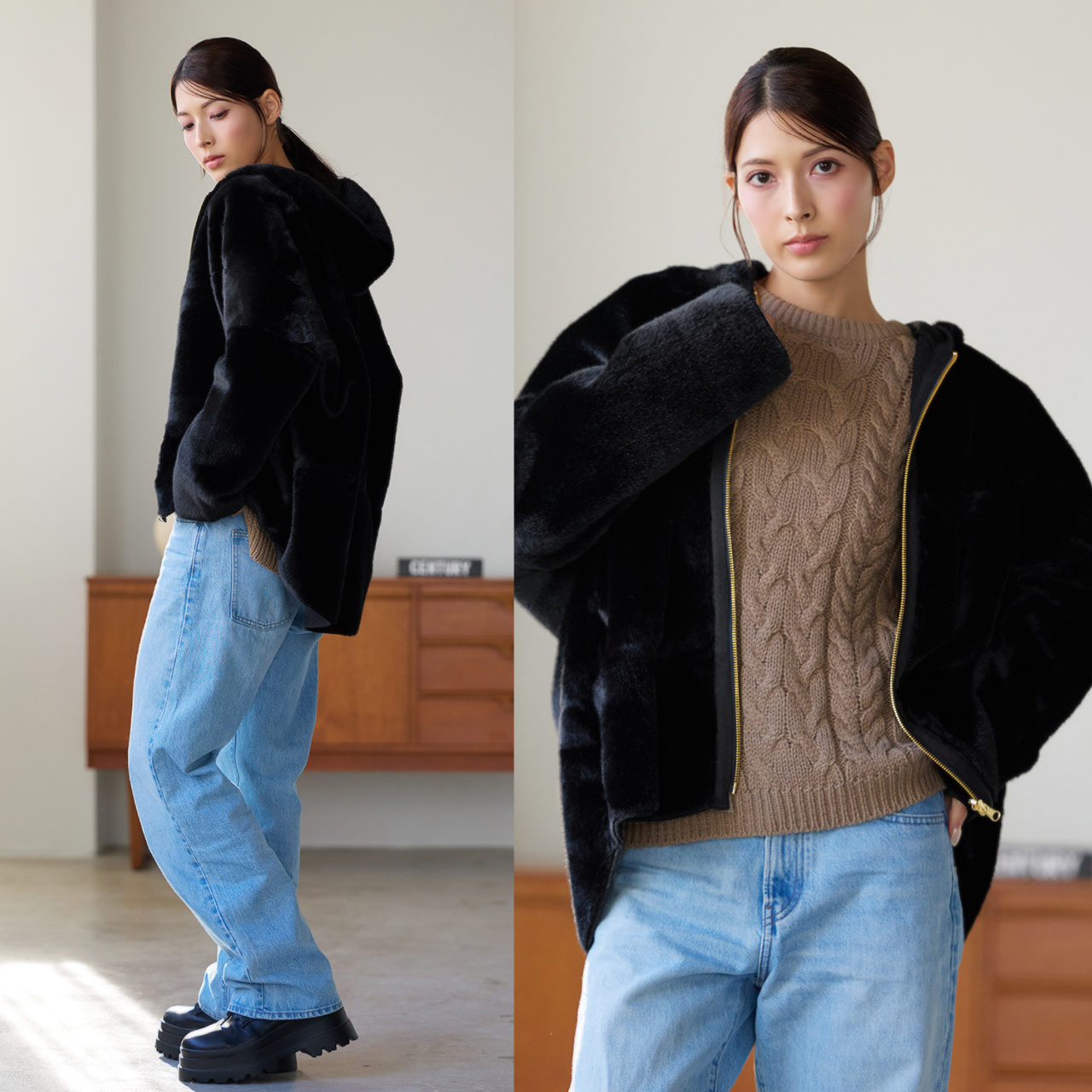 Filomo（フィローモ） リバーシブル フェイクファー ジャケット