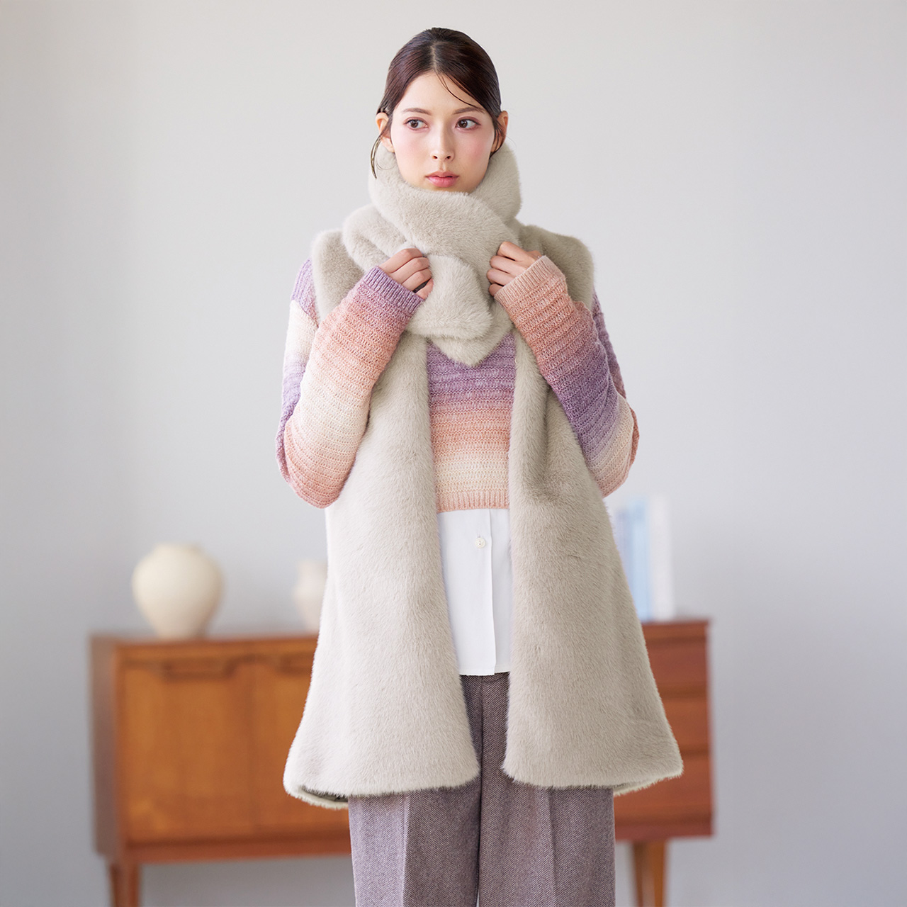 sankyo shokai（三京商会） [期間限定価格]ミドル丈 フェイクファー