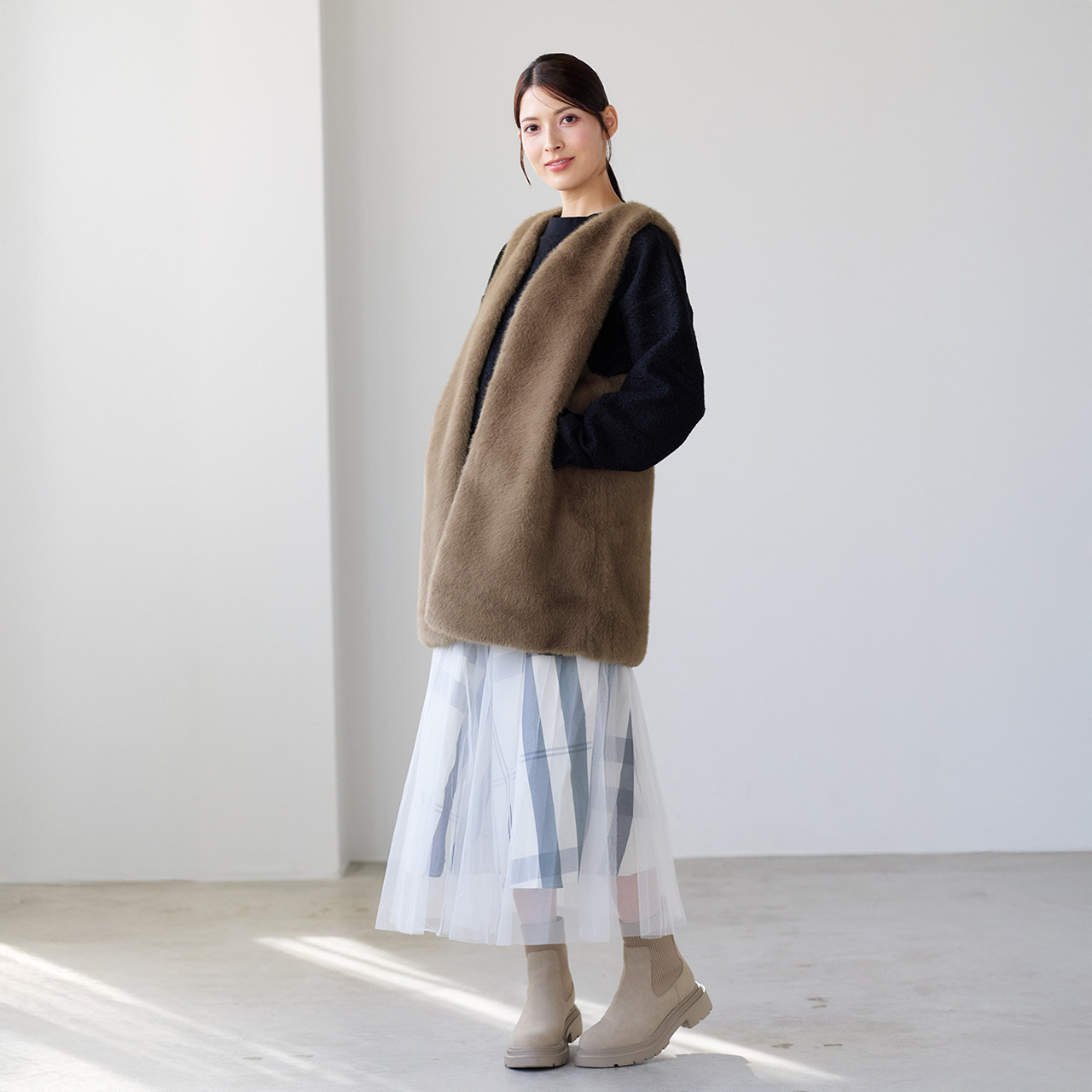 sankyo shokai（三京商会） [期間限定価格]ミドル丈 フェイクファー