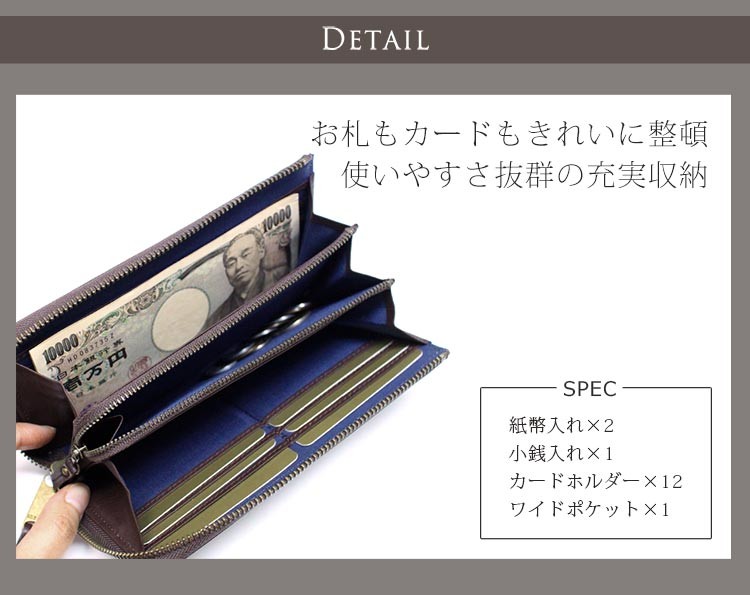 GOLD PFEIL（ゴールドファイル） バッファロー 革 L字ファスナー 長