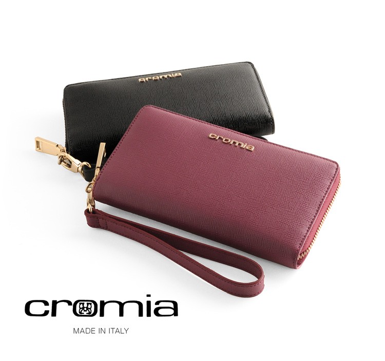 期間限定価格][cromia] クロミア 牛革 長財布 ラウンドファスナー