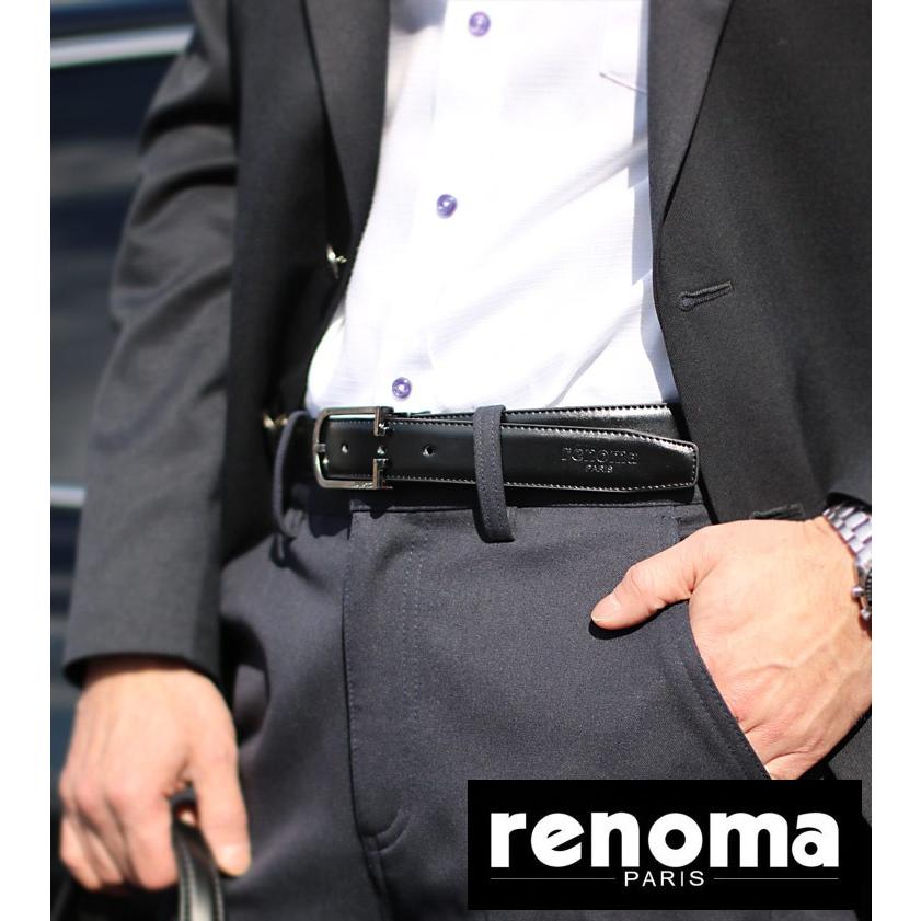 renoma 牛革 リバーシブル ベルト ブラック ブラウン メンズ ピンタイプ デザイン バックル(No.09000119) バレンタイン｜j-white｜12