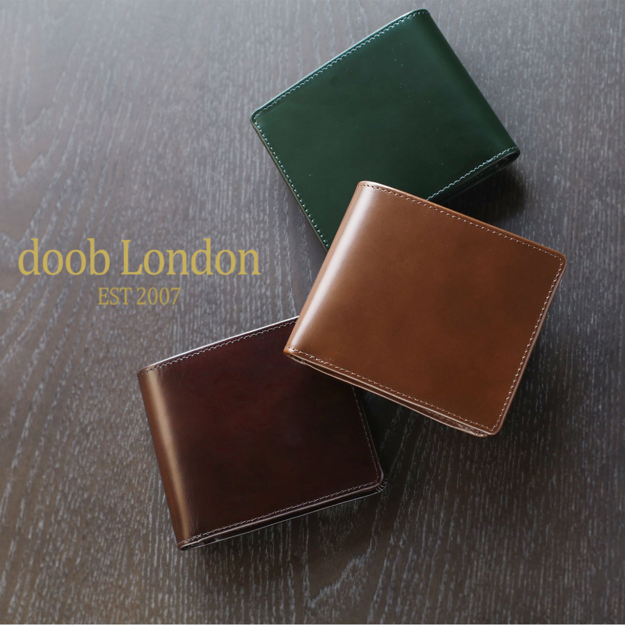 doob London コードバン 二つ折り財布 メンズ 本革 一枚革 折財布