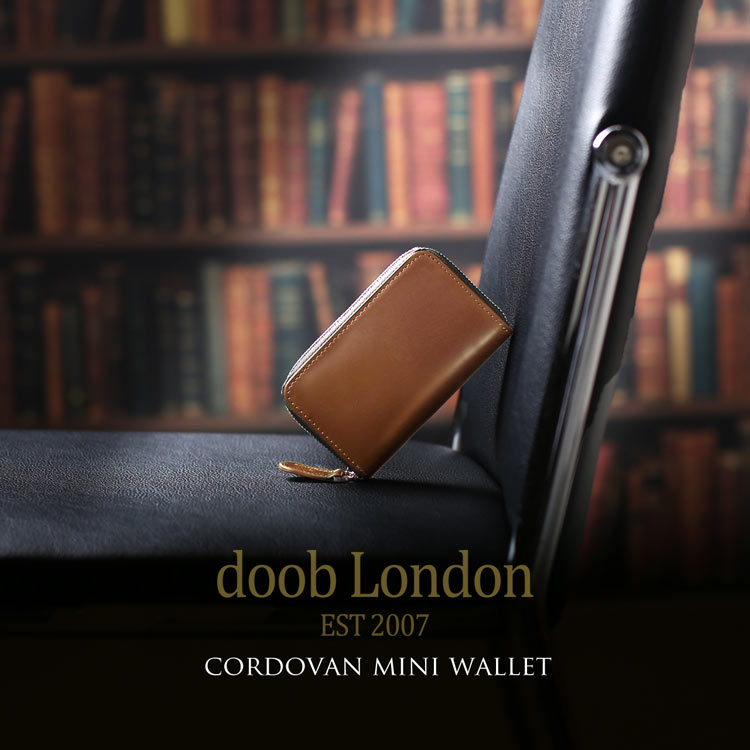 doob London コードバン ミニ財布 メンズ ブランド ラウンドファスナー