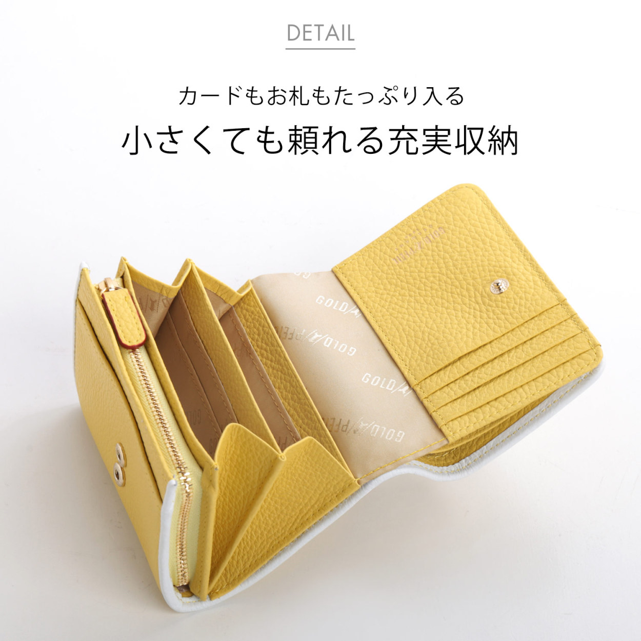 GOLD PFEIL 折り財布 レディース 本革 ブランド バイカラー 牛革 財布