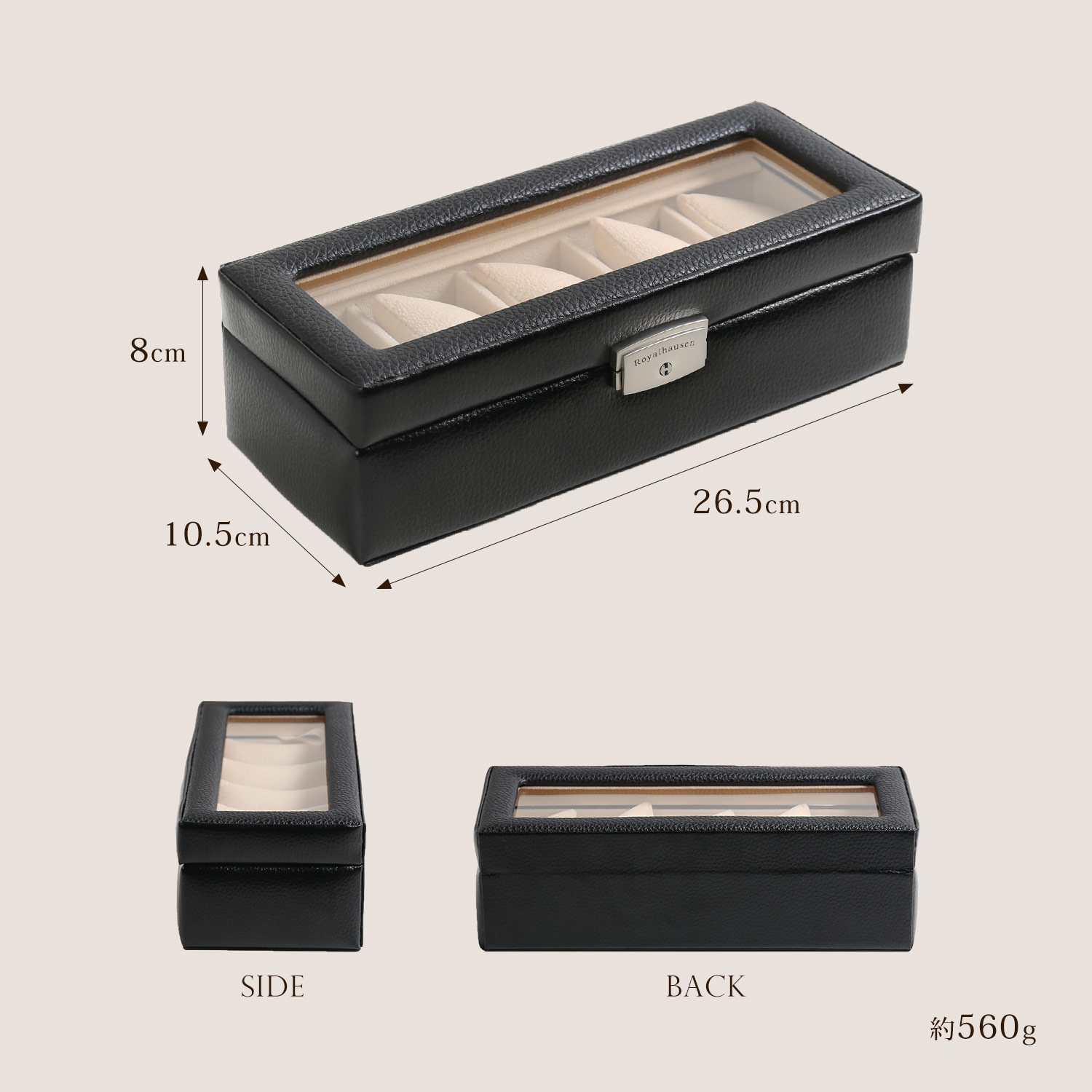 腕時計 収納ケース 5本 鍵付き 革 時計 ディスプレイ 保管 コレクション