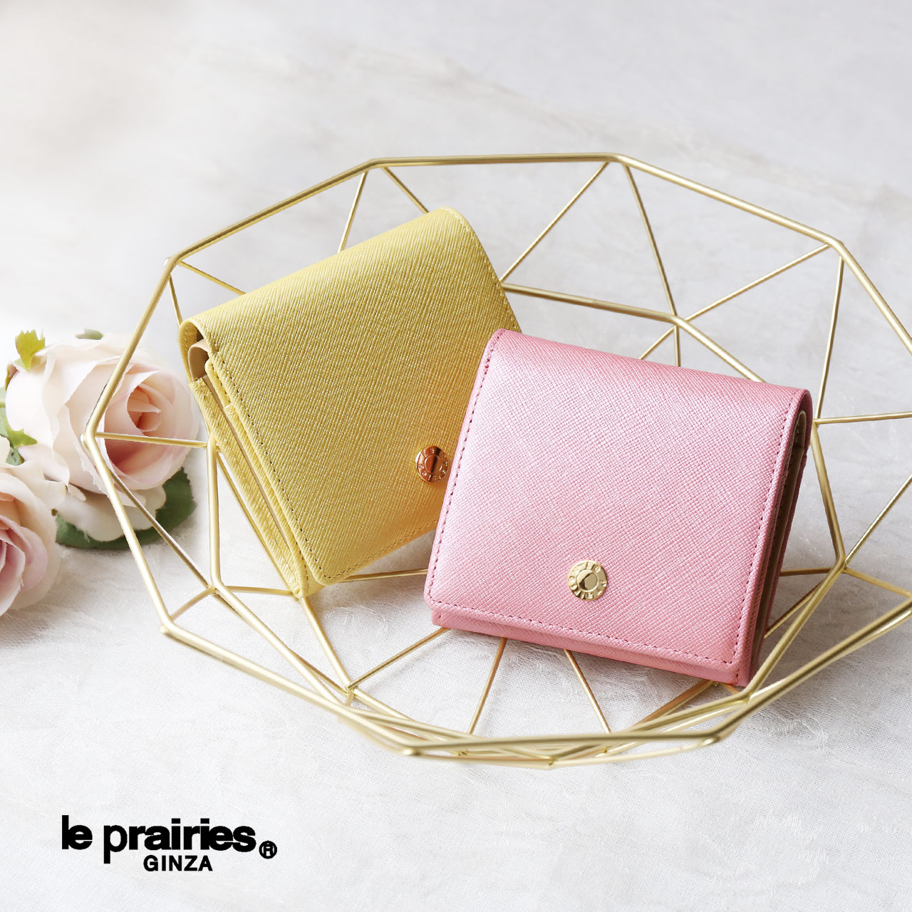 二つ折り財布 レディース 小さい 財布 ル・プレリー ビジュー Le Prairies Bijou コンパクト 小銭入れ付き 母の日 プレゼント ギフト (09000446r)｜j-white