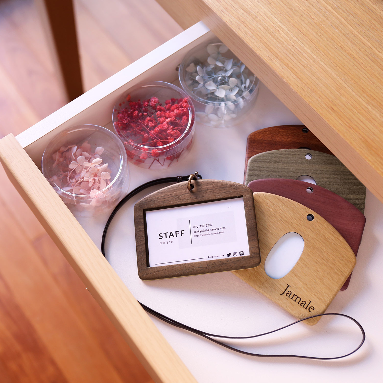 木製図書カード入れ itoi 伊藤伊 図書カード 収納 木製 箱 引き出し ケース 昭和レトロ