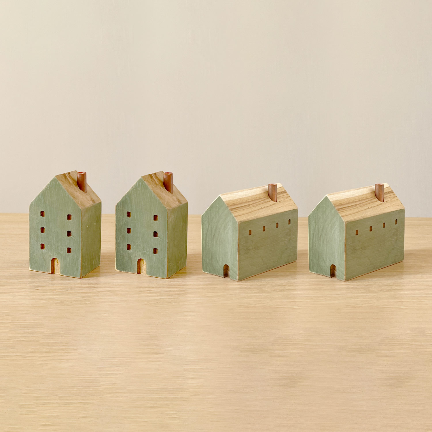 sankyo shokai（三京商会） 木製 フラワーベース 4個セット 白 小さい