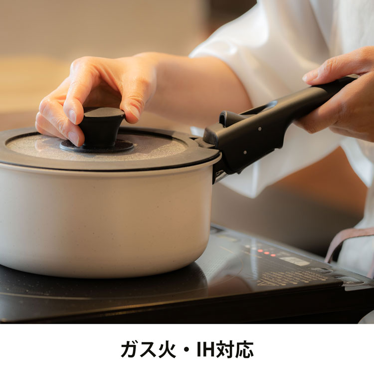 DONO ［5%OFFクーポン］DONO 取っ手の取れる フライパン 片手鍋 8点