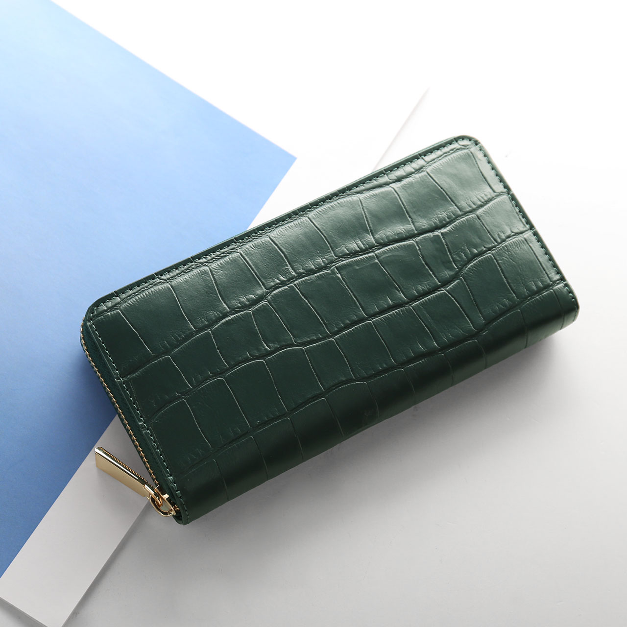 doob London クロコダイル 長財布 ラウンド doob London 本革 メンズ ラウンドファスナー 長財布 イタリアン