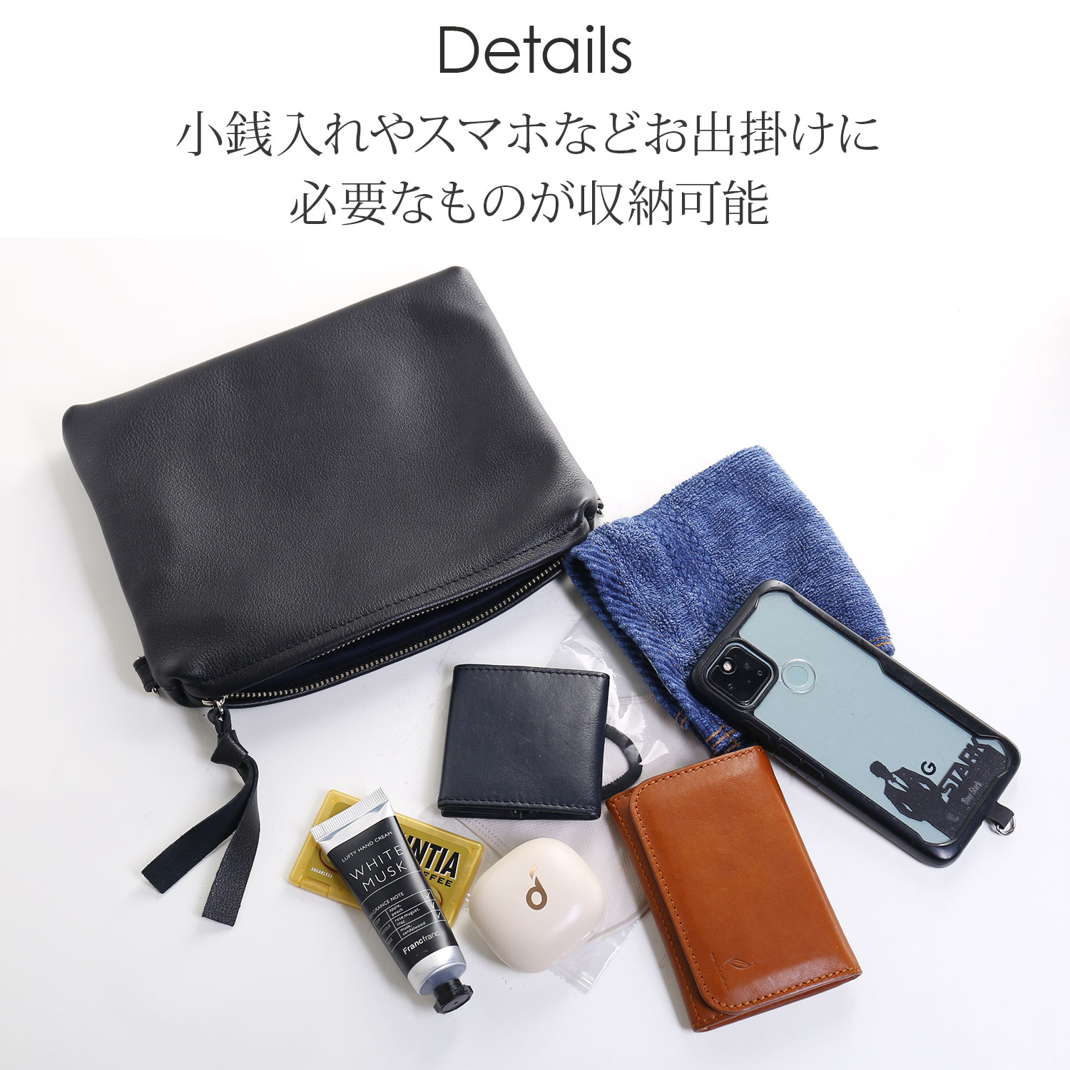 PRAIRIE 牛革 サコッシュ 2WAY 日本製 ショルダー バッグ カバン 牛革 サコッシュ 2WAY 日本製 ソフトライトレザー カーフレザー