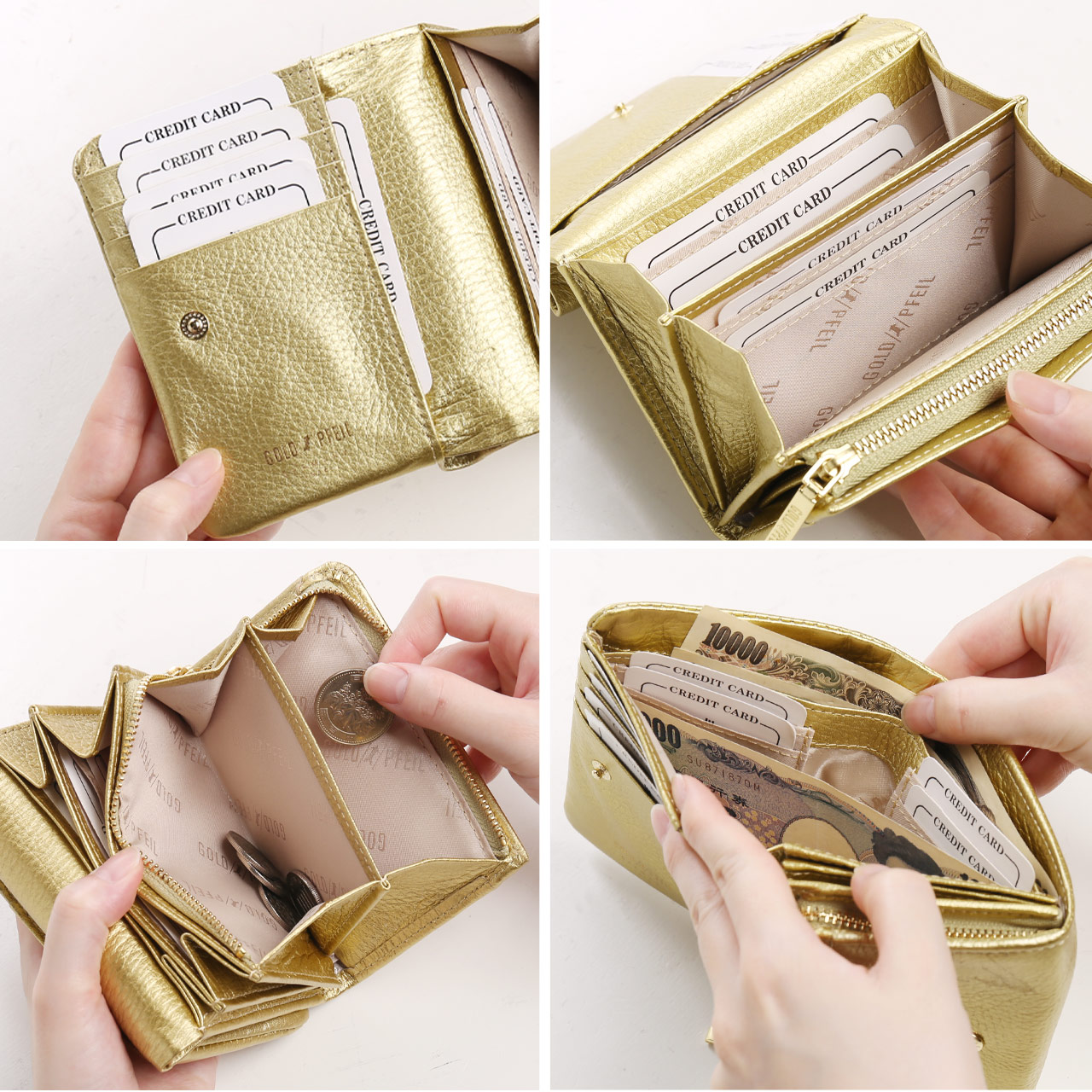 【GOLD PFEIL / ゴールドファイル】 レザー / がま口 折り財布 GOLD PFEIL（ゴールドファイル） 二つ折り財布 日本製 GP10518 OXFORD