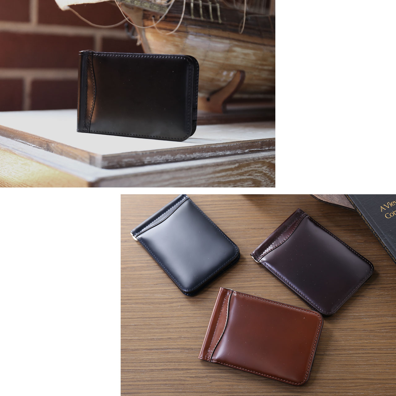 sankyo shokai（三京商会） コードバン マネークリップ メンズ 財布