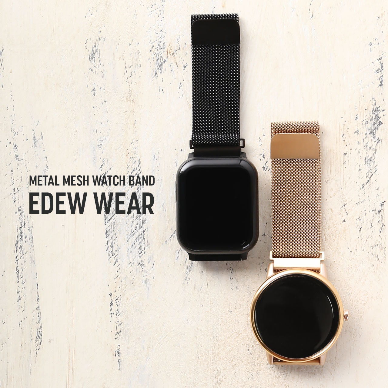 Yahoo! Yahoo!ショッピング(ヤフー ショッピング)EDEW WEAR メッシュ メタル 時計ベルト 付け替え用 20mm 22mm 交換バンド 時計用 スマートウォッチ用 ワンタッチ 簡単  ［ネコポスで送料無料］ （09000707r）