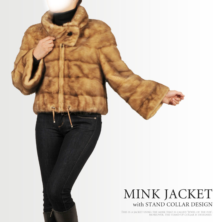 sankyo shokai（三京商会） ミンク ジップアップ ジャケット スタンド