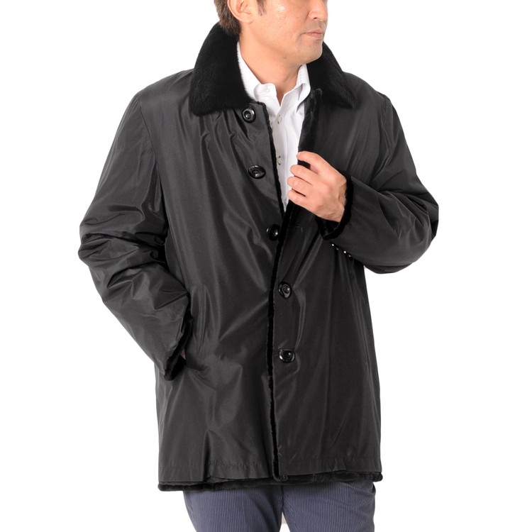 訳あり シルク100 ミンク ハーフコート リバーシブル シェアード 着丈85cm メンズ 1100 r クリスマス Sankyo Shokai 三京商会 通販 Paypayモール