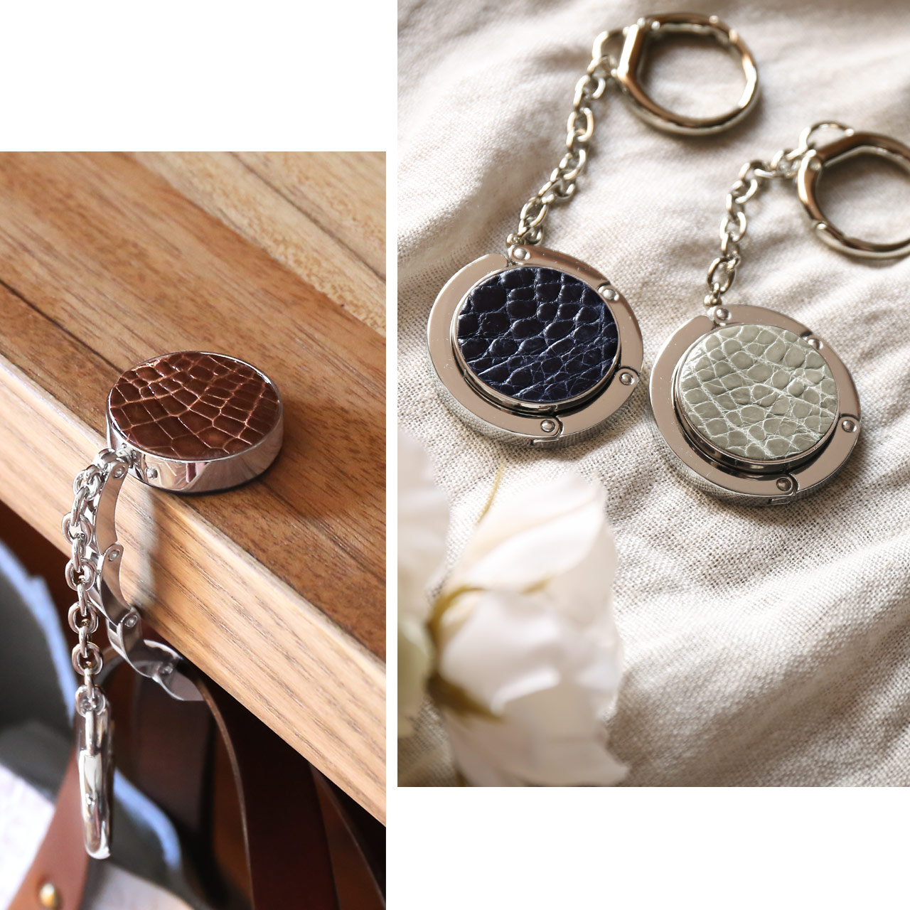 【信頼】 クロコダイル shokai sankyo バッグハンガー デスク おしゃれ アクセサリー