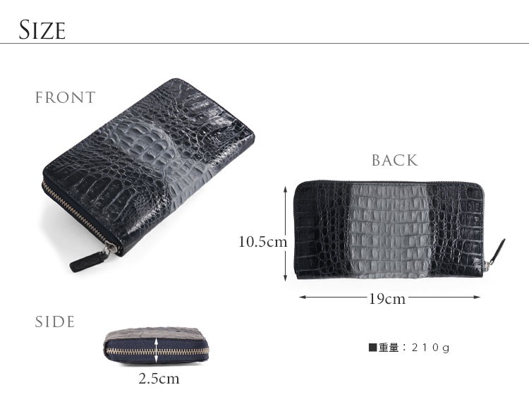 sankyo shokai（三京商会） カイマン (頭) 長財布 ラウンド ファスナー