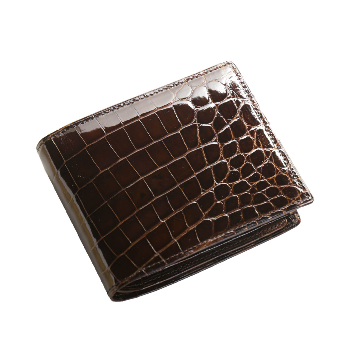 折り財布 クロコダイル 日本製 二つ折り 財布 メンズ 薄い カード 