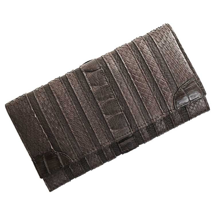 sankyo shokai（三京商会） ダイヤモンドパイソン 長財布 ストライプ