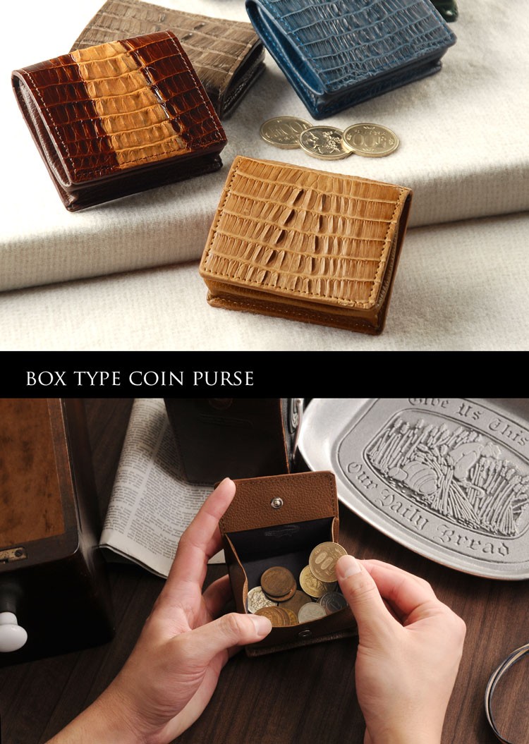 sankyo shokai（三京商会） カイマン BOX型 小銭入れ 財布/メンズ 男性