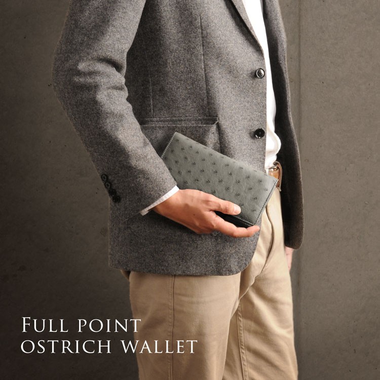 sankyo shokai（三京商会） オーストリッチ 長財布 メンズ フル