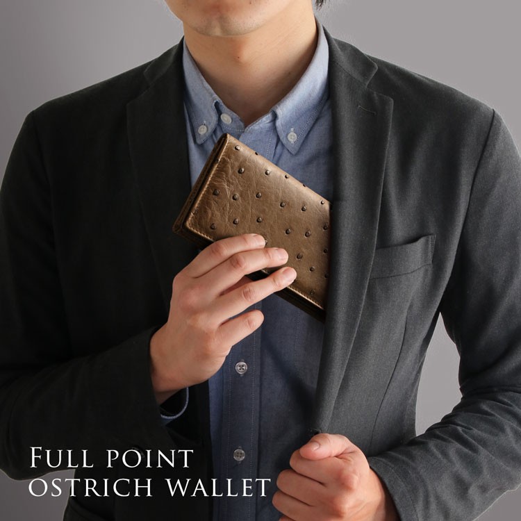 sankyo shokai（三京商会） オーストリッチ 長財布 メンズ フル