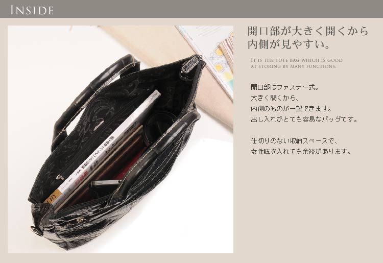 2way/ミシシッピー アリゲーター2WAYトートバッグ マット加工 / レディース A4 通勤バッグ 保証書 付き 【爆買!!】の画像