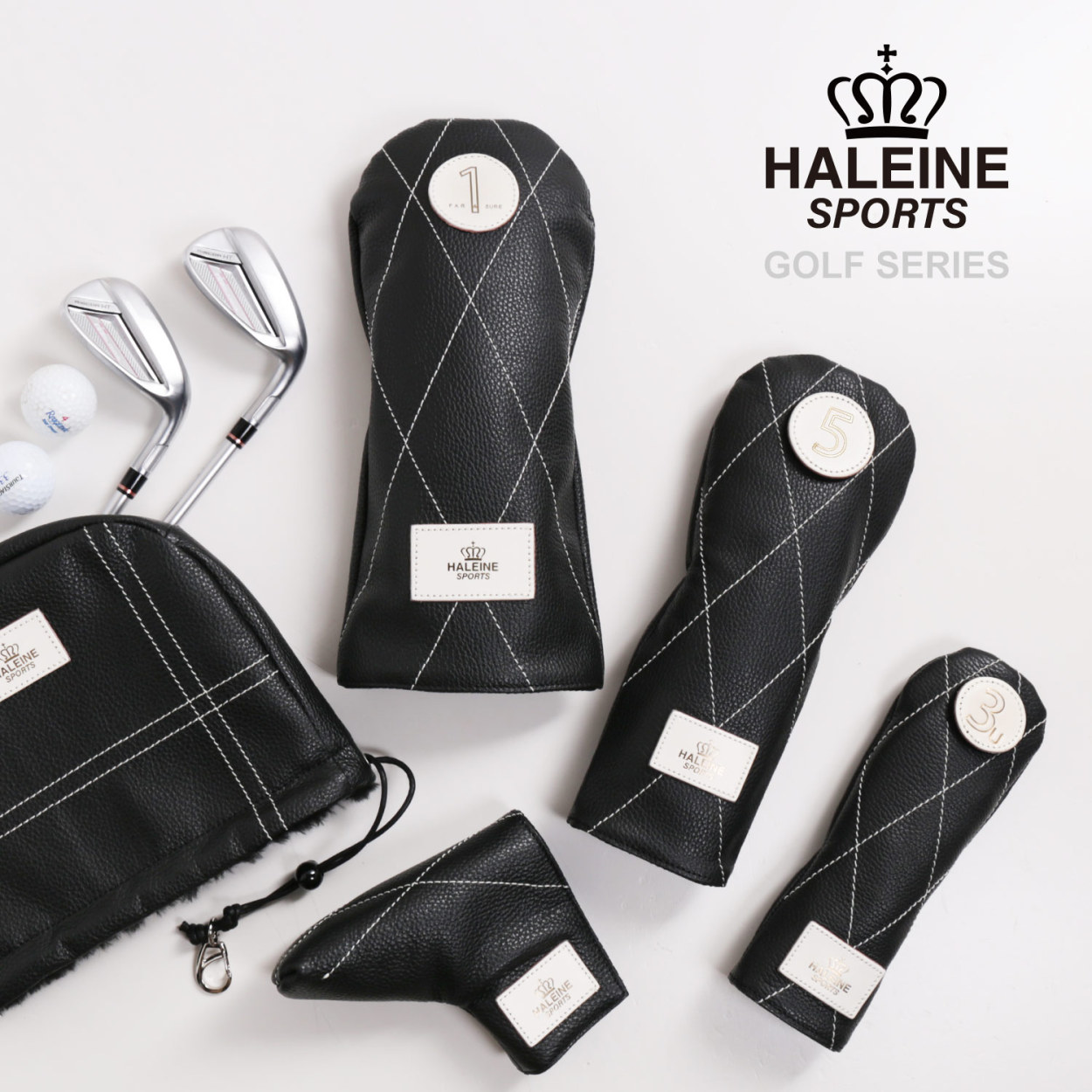 HALEINE SPORTS ゴルフ レザー ヘッドカバー フェアウェイウッド用