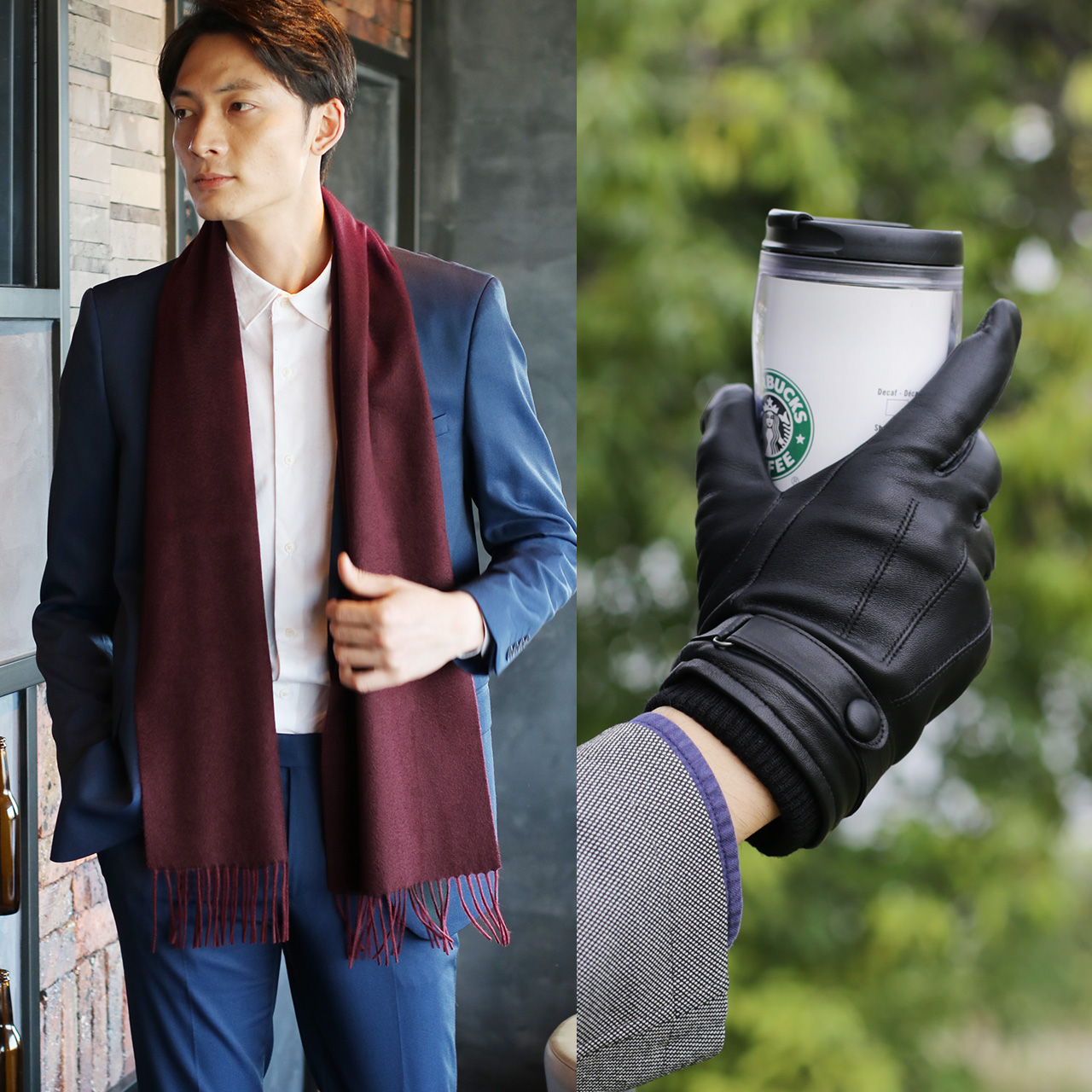 sankyo shokai ギフトセット 男性向け カシミヤマフラー レザー手袋
