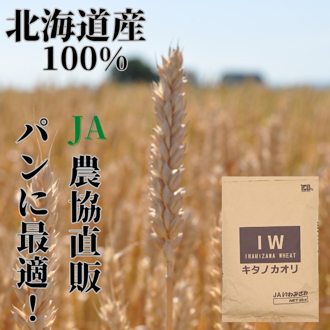 強力粉 北海道 いわみざわ産小麦100％ キタノカオリ ５kg  パン作りに最適！！