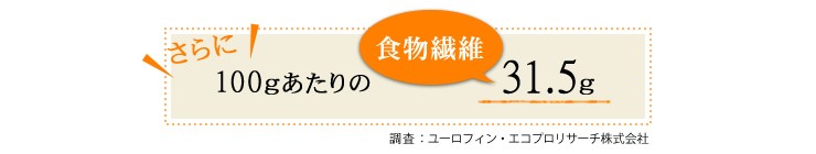 さらに100gあたりの食物繊維31.5g