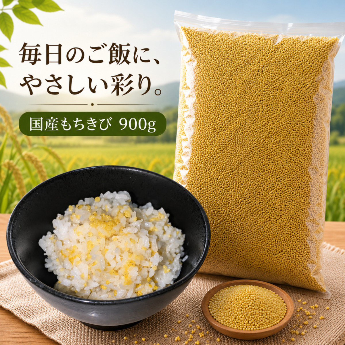 もちきび 国産 農薬栽培期間中不使用栽培 900g 雑穀米 品質確認