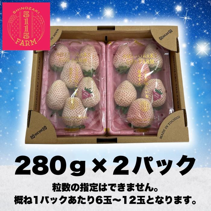 白いちご 栃木県産 ミルキーベリー ギフト 280g×2パック 合計約560g