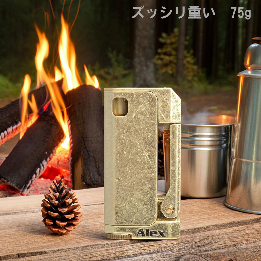 オイルライター　アレックス5 ブラスバレル　真鍮　ペンギンライター社 ALEX-5 画像7