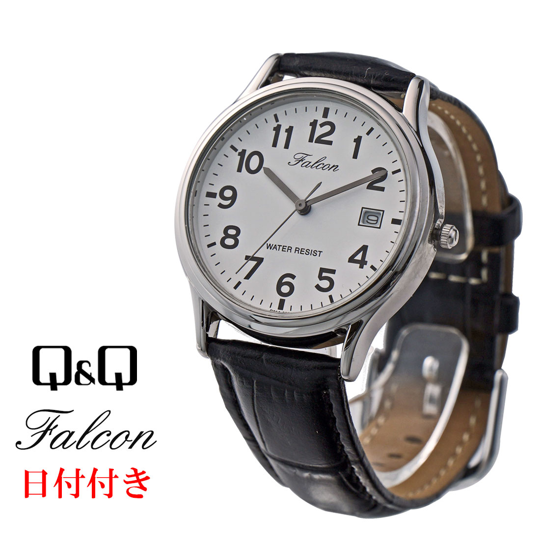 メンズ腕時計 シチズン CITIZEN Q&Q   ファルコン　アナログ 日付付き D014-304   カジュアル ビジネス オフィス （ネコポスで送料無料）｜jackal