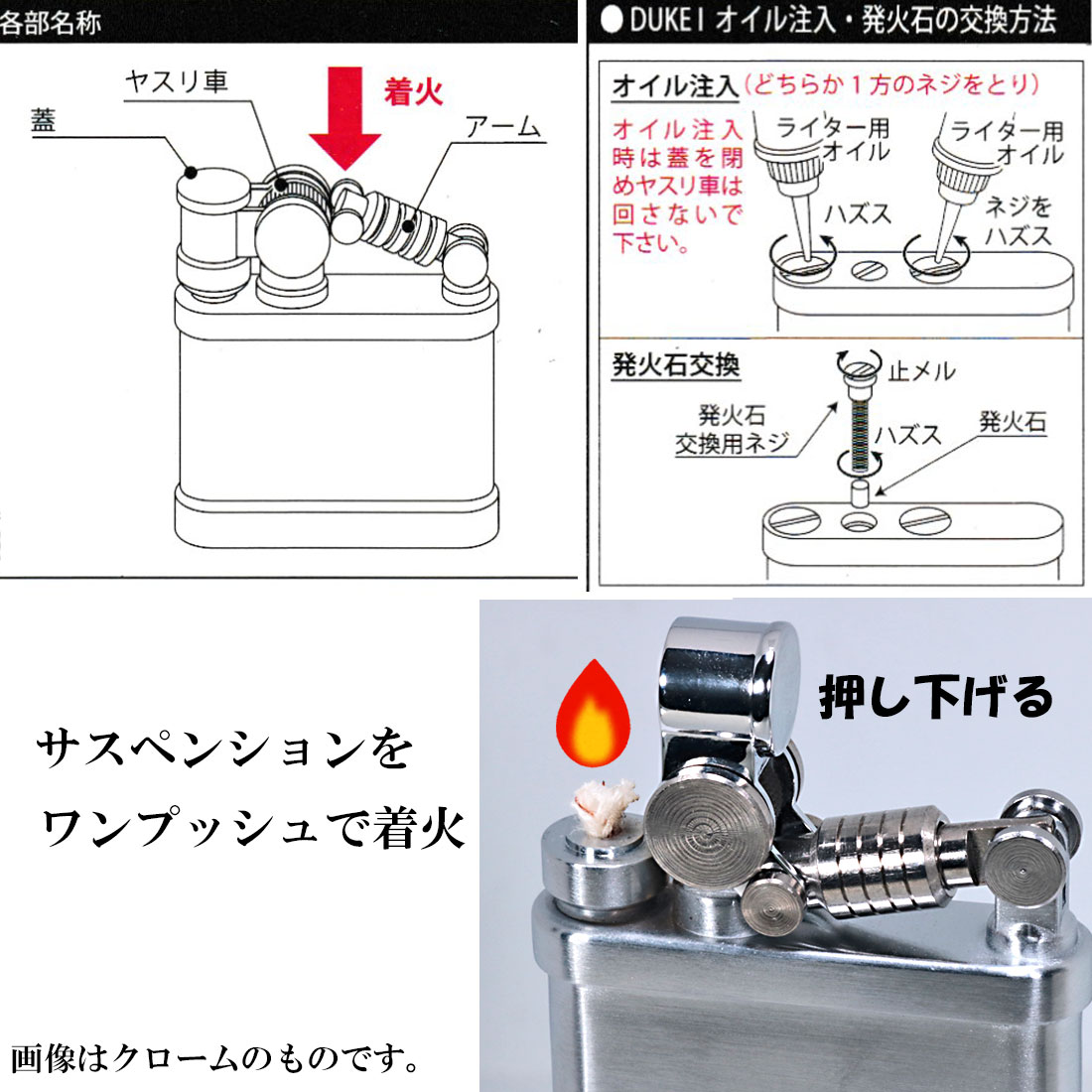 ガスライター 蓋を閉じる 仕組み 知恵