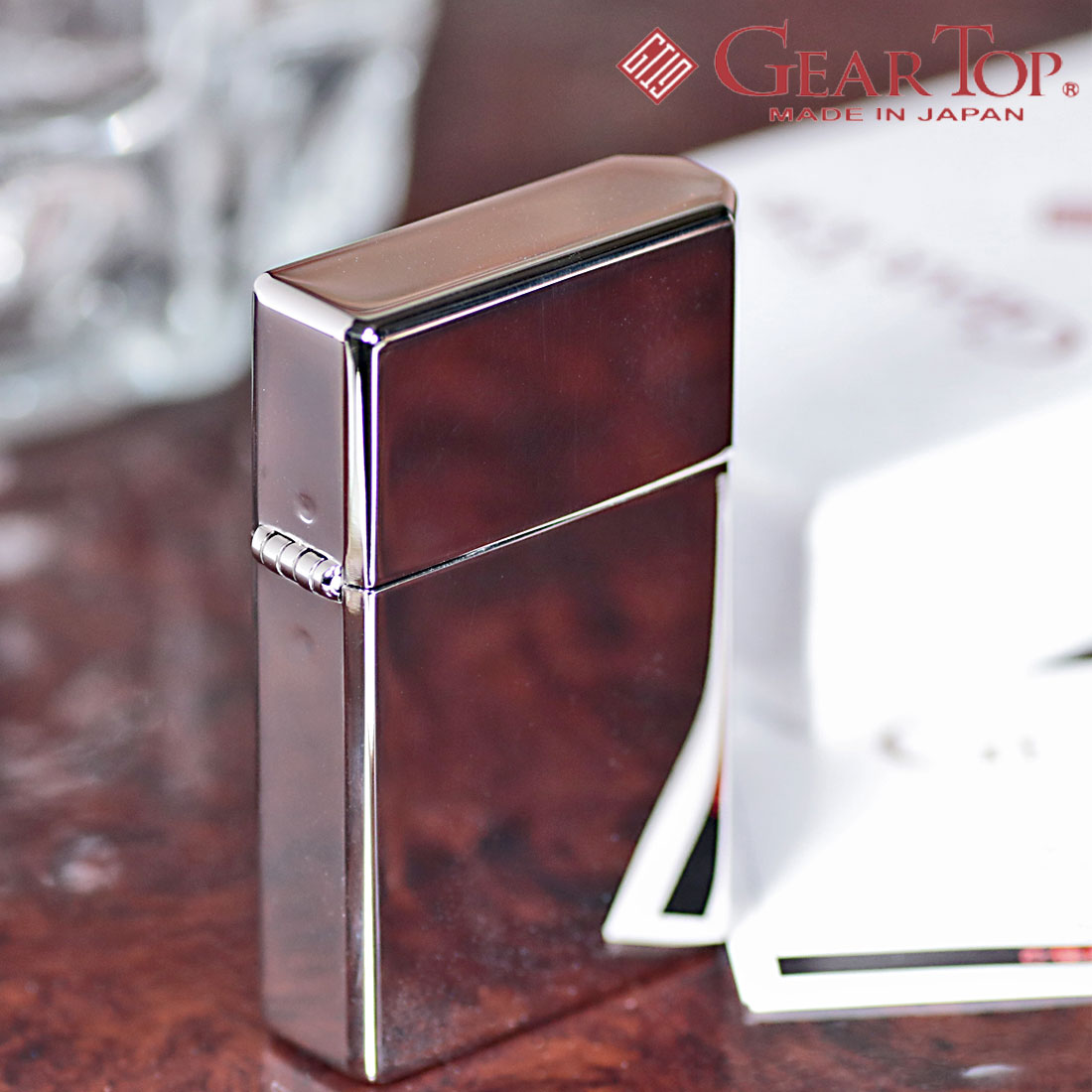 クリスマス国産オイルライター GEAR TOP ギアトップ シンプルラインPT