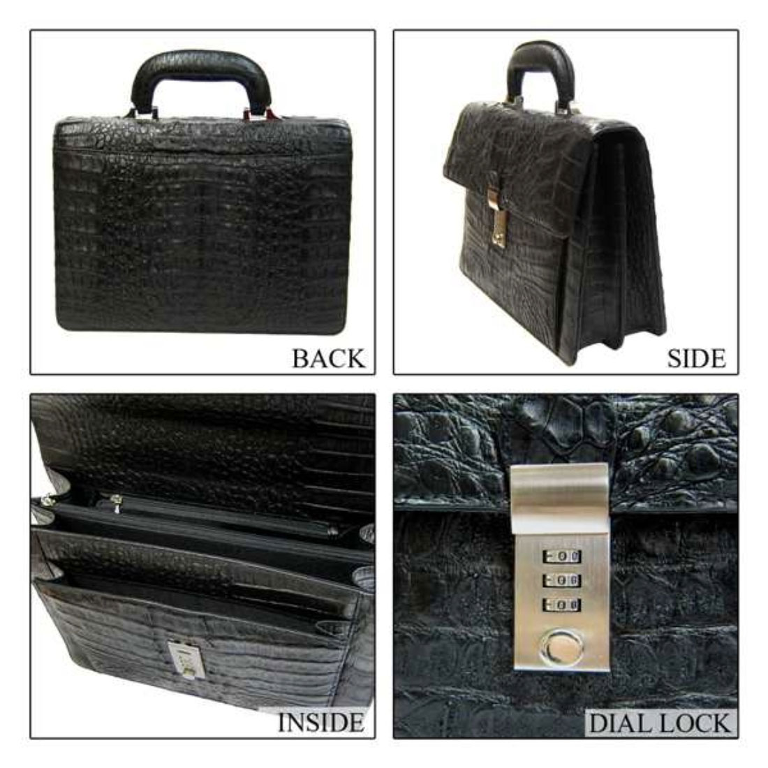セカンドバッグ 鍵付き 最高級 カイマン クロコダイル センター取り