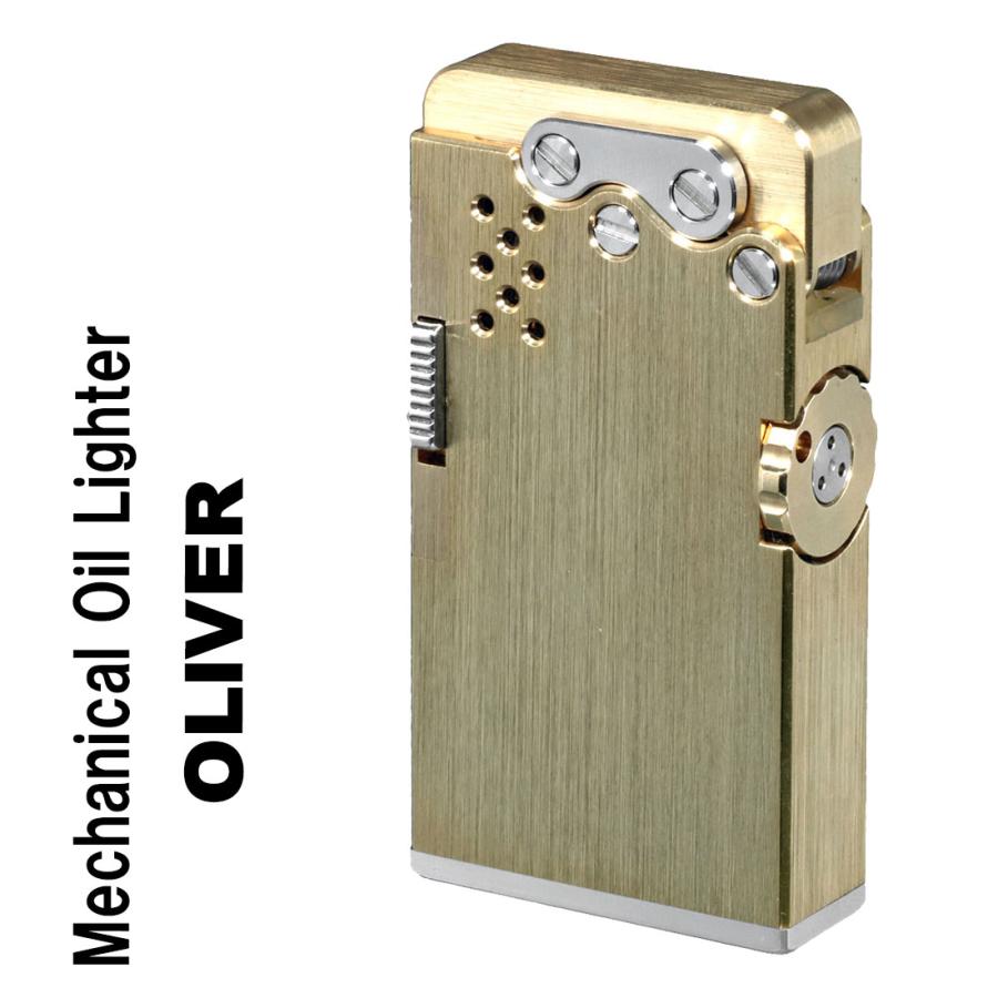 オリバー　メカニカル　オイルライター　OLIVER　High Class Oil Lighter 真鍮削り出し　ワンプッシュで自動着火　OLV-MOL  送料無料（ネコポス対応）