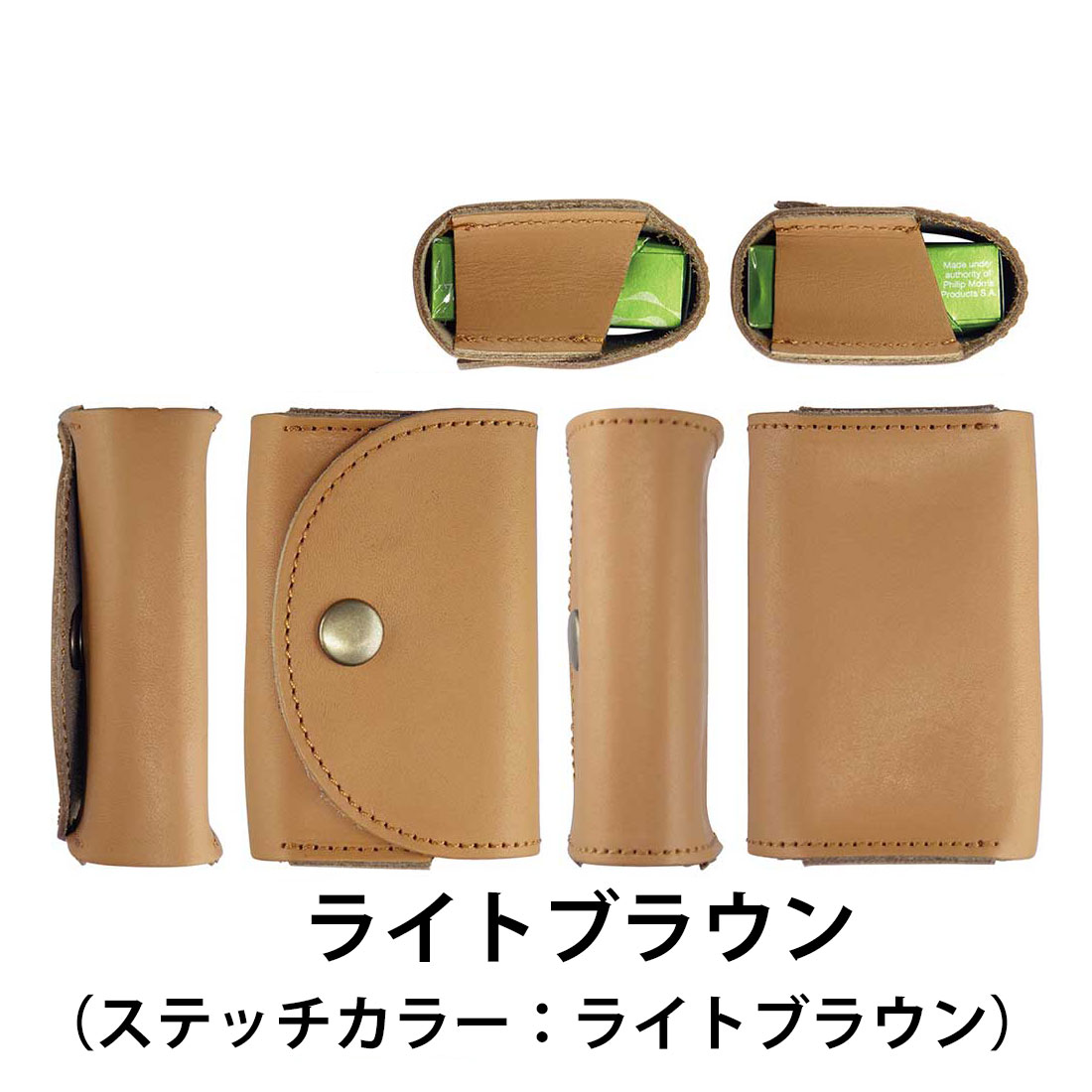 加熱式タバコケース レザー 本革 ポーチ 牛革 手のひらサイズ コンパクト（全3色）画像4