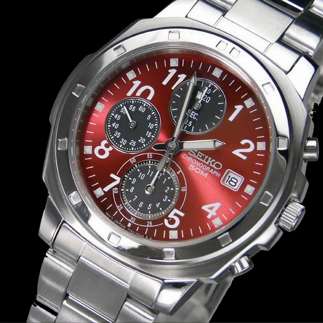 SEIKO セイコーメンズ腕時計 バックル名入れ彫刻 還暦 お祝い 卒業 入学 就職 退職 プレゼント 送料無料 クロノグラフ レッド SND495PC 関連画像4