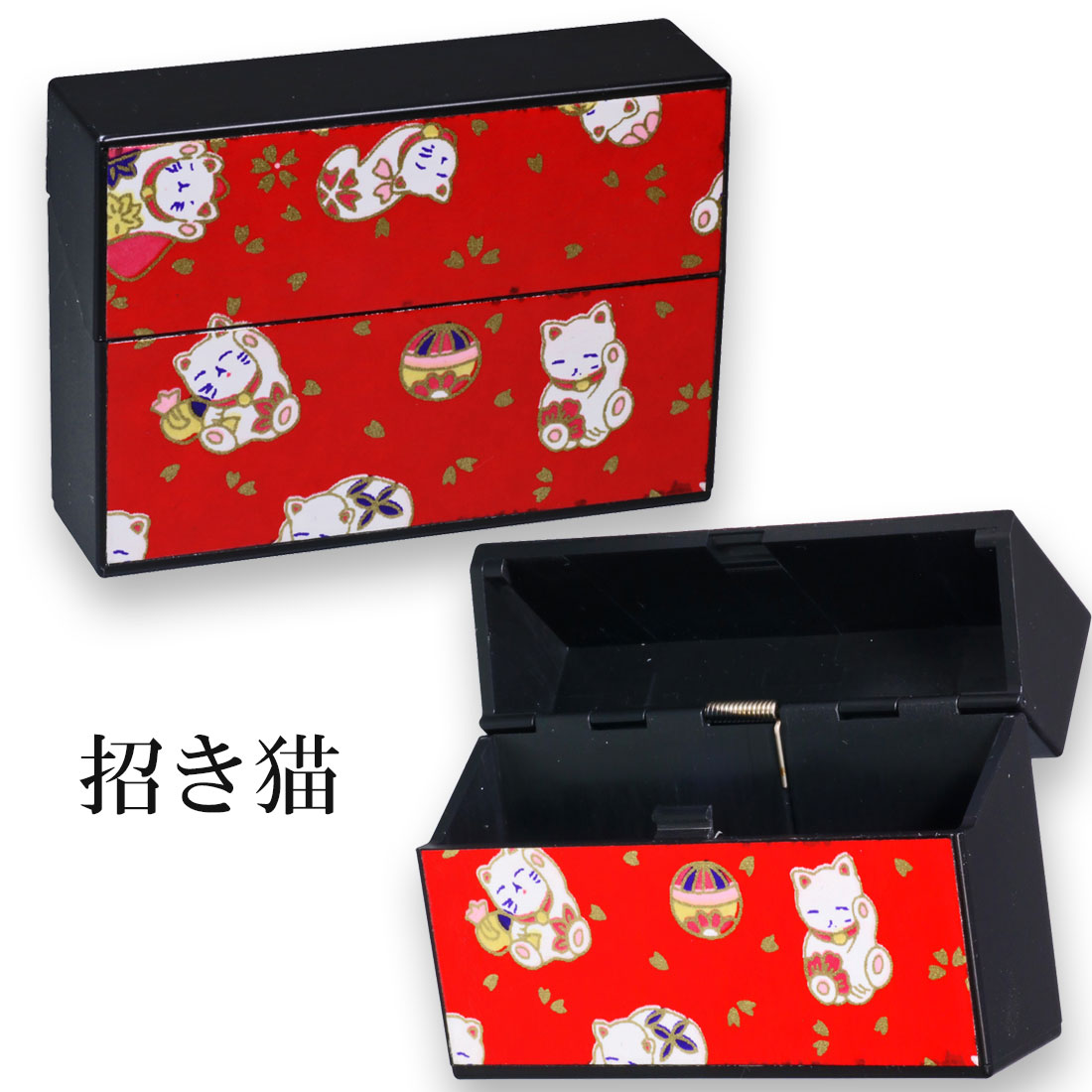 加熱式タバコケース マルチハードケースS アイコスヒートスティック対応 IQOS 友禅和紙シリーズ 全3種 小物入れにも 折り鶴　松竹梅　招き猫  (ネコポス可) |  | 06