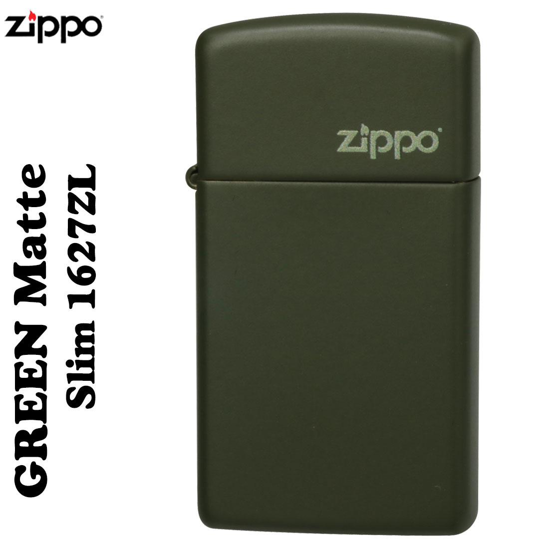 ZIPPO（ジッポー） ライター グリーンマットジッポ・スリム#1627ZL