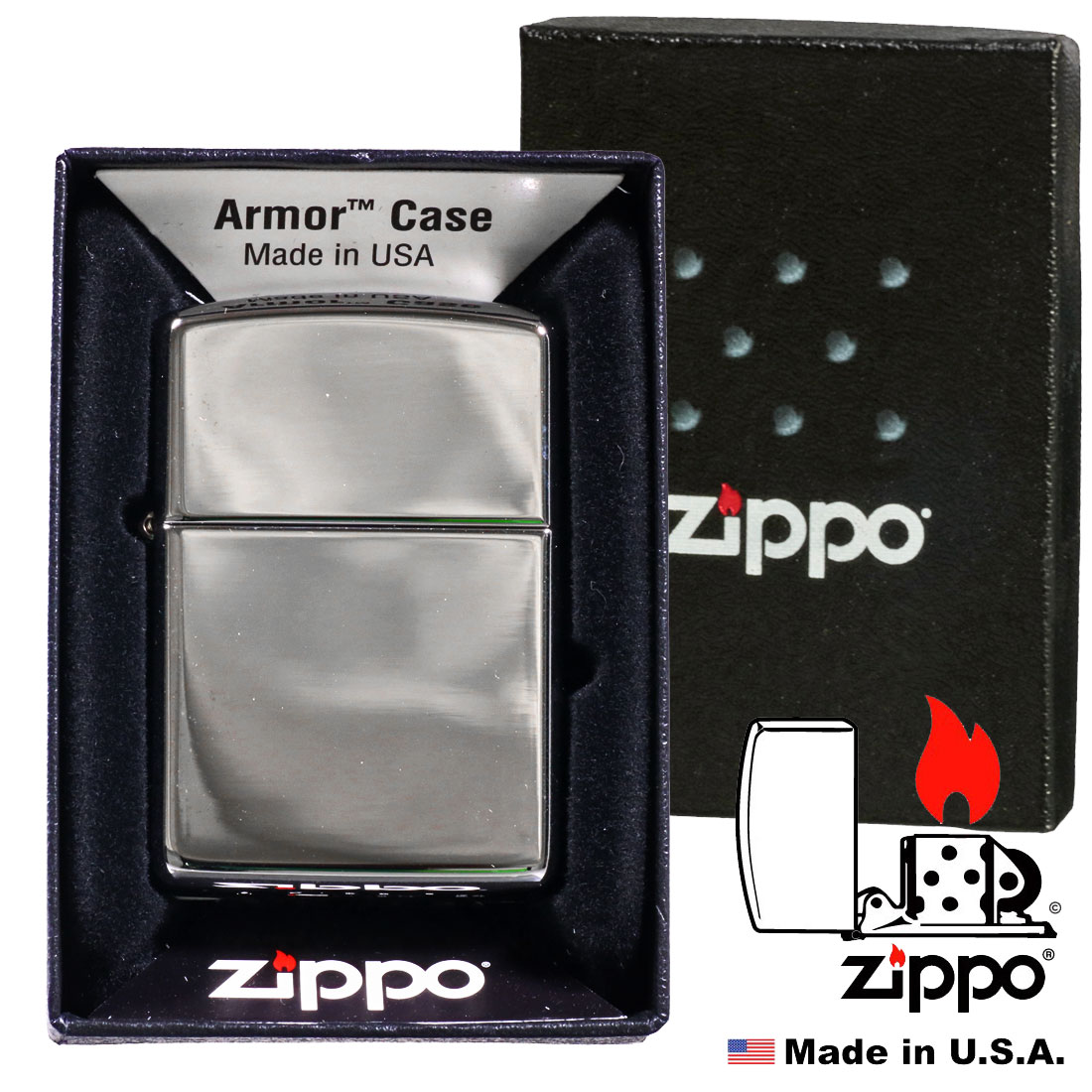 zippo アーマー ジッポ ライター 無地 167クロームポリッシュ シンプル シルバー 定番 人気 プレゼント 送料無料 ネコポス可 関連画像4