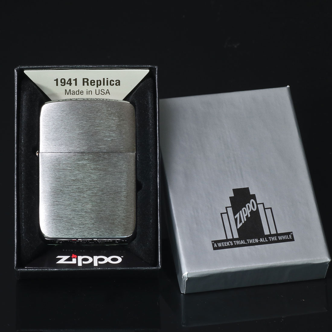 zippo ジッポーライター 1941 レプリカ ジッポー ブラッシュクローム 復刻 シルバー 送料無料 ネコポス可 関連画像3